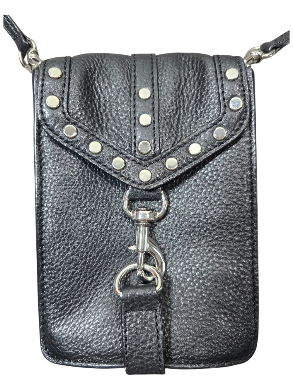 Rebecca Minkoff Black Pebbled Leather Studded Crossbody